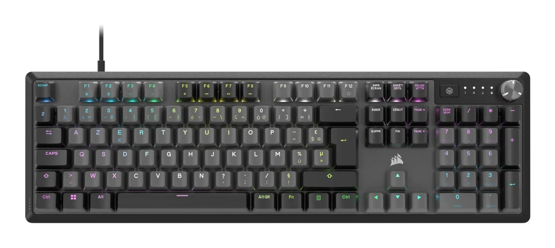 Corsair K70 CORE RGB keyboard Gaming USB AZERTY French Grey