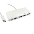 Cables Direct USB3C-HUB4BPWPD interface hub USB 3.2 Gen 1 (3.1 Gen 1) Type-C 5000 Mbit/s White