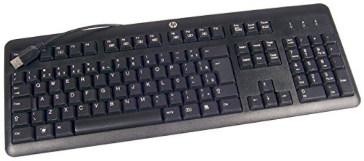 HP 672647-073 keyboard Office USB Spanish Black