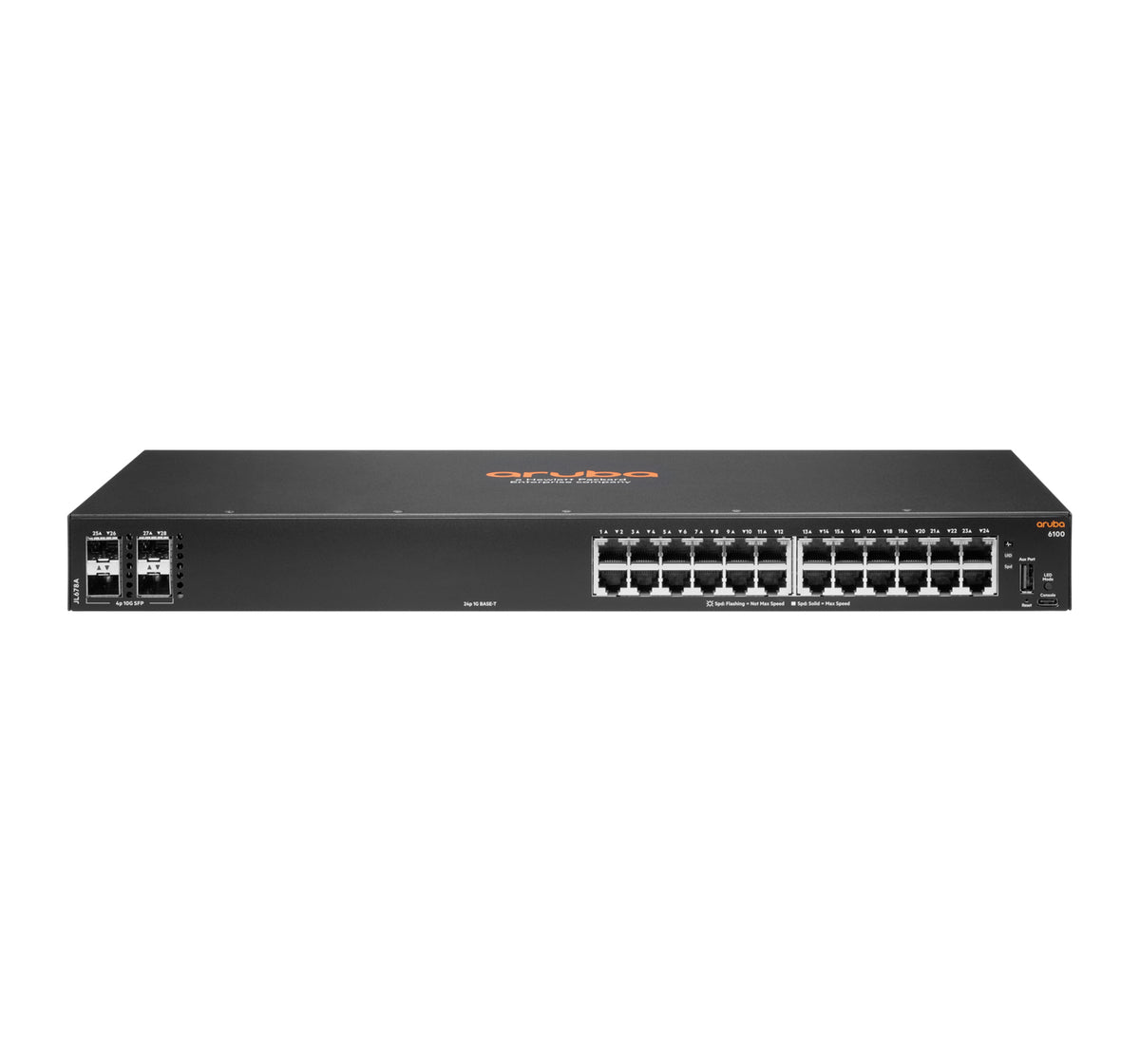HPE Aruba Networking CX 6100 24G 4SFP+ Managed L3 Gigabit Ethernet (10/100/1000) 1U Black