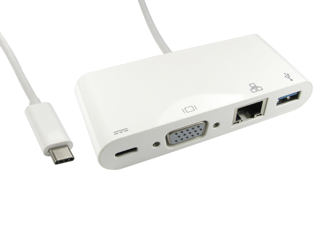 Cables Direct USB3C-VGA-COMBO USB graphics adapter 2048 x 1152 pixels White