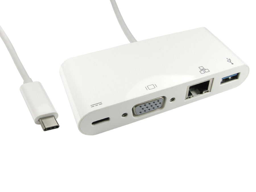 Cables Direct USB3C-VGA-COMBO USB graphics adapter 2048 x 1152 pixels White