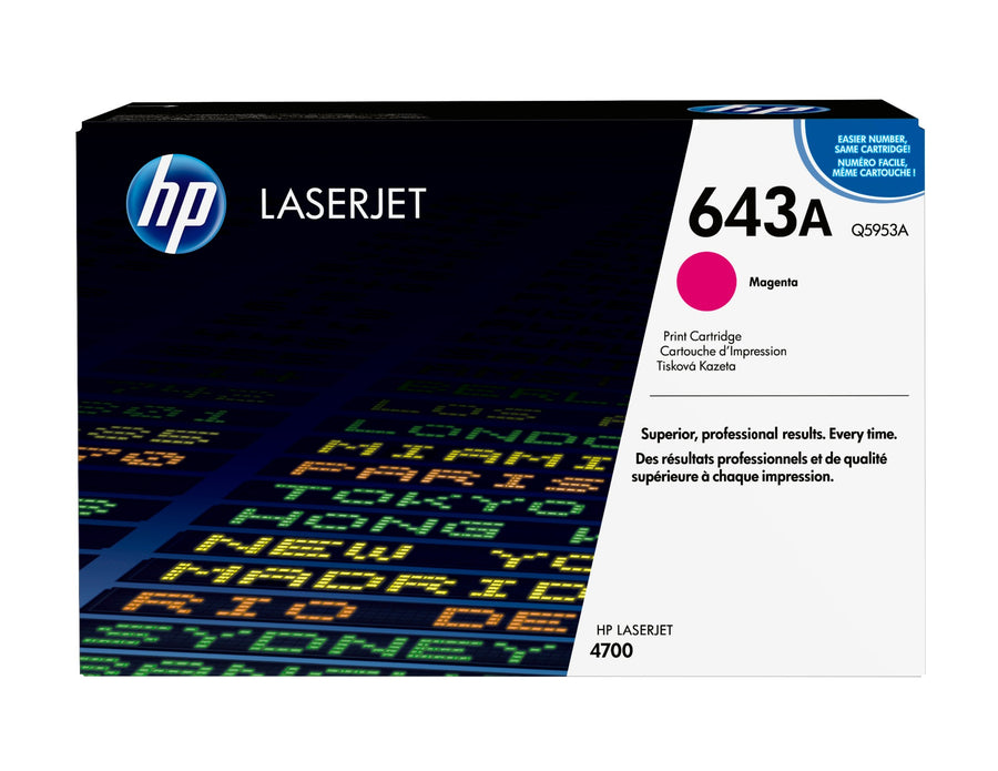 HP Q5953A/643A Toner cartridge magenta, 10K pages/5% for HP Color LaserJet 4700