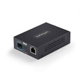 StarTech.com 10GbE Open SFP+ Fiber Media Converter, Standalone 10 Gigabit Ethernet RJ-45 to 10GBASE-X SFP+, Single-Mode / Multi-Mode, 16K Jumbo Frames - TAA