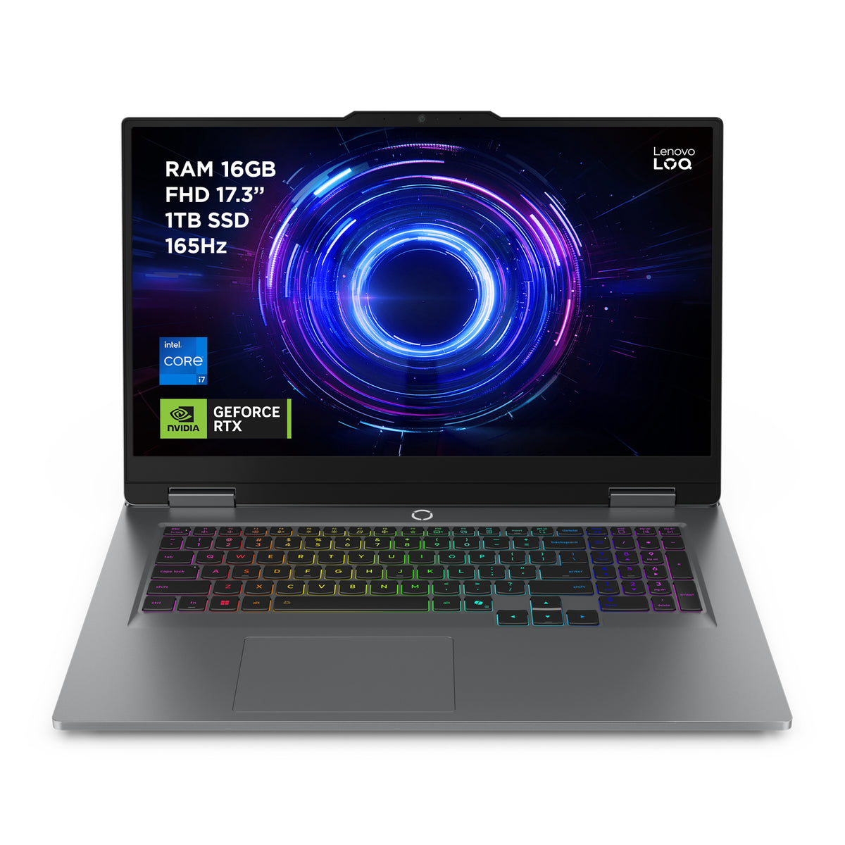 Lenovo LOQ 17IRX10 Intel� CoreT i7 i7-13650HX Laptop 43.9 cm (17.3") Full HD 16 GB DDR5-SDRAM 1 TB SSD NVIDIA GeForce RTX 5060 Wi-Fi 6 (802.11ax) Windows 11 Home Grey English