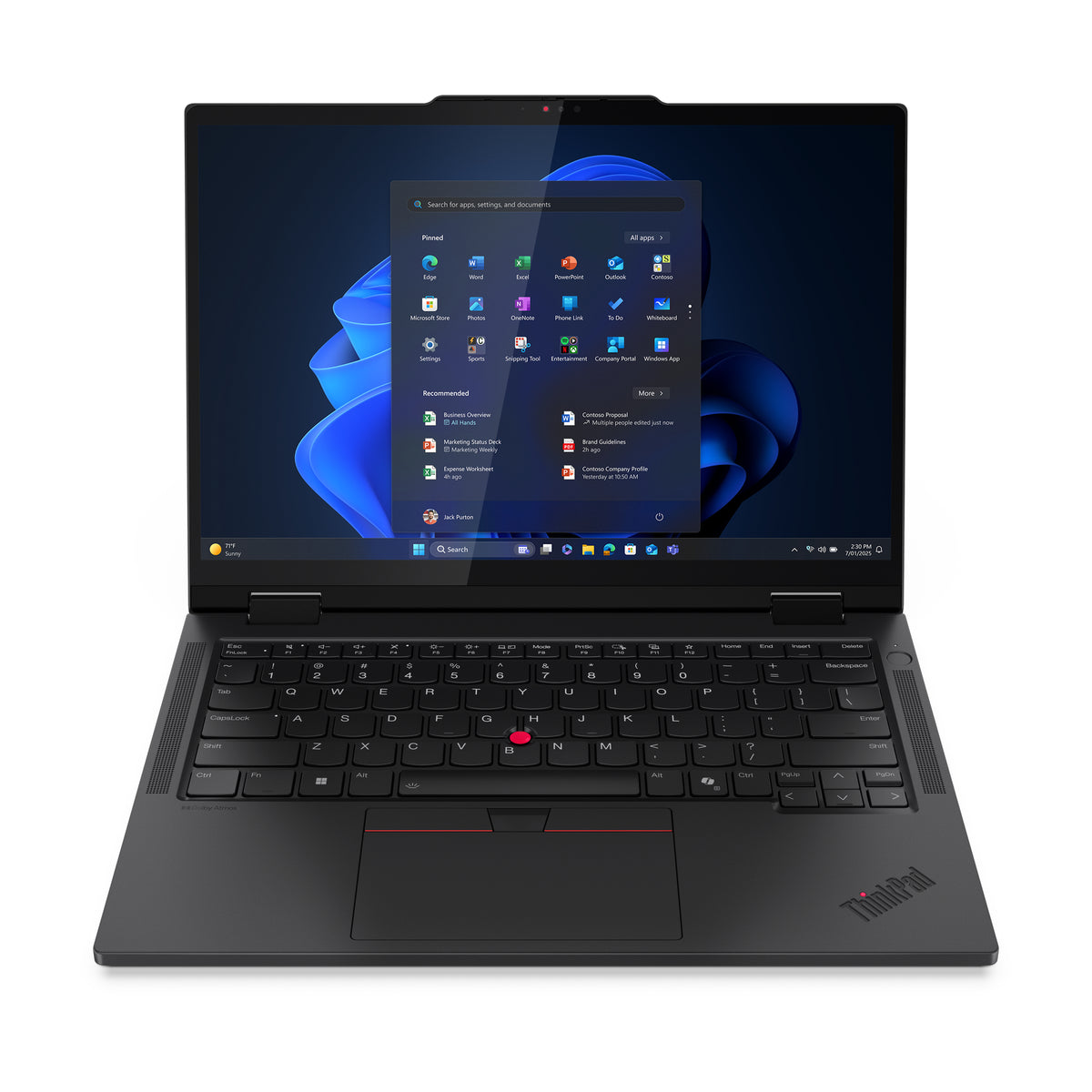 Lenovo ThinkPad T14s 2-in-1 Gen 1 Intel Core Ultra 5 225U Hybrid (2-in-1) 35.6 cm (14") Touchscreen WUXGA 16 GB LPDDR5x-SDRAM 512 GB SSD Wi-Fi 6E (802.11ax) Windows 11 Pro German Black