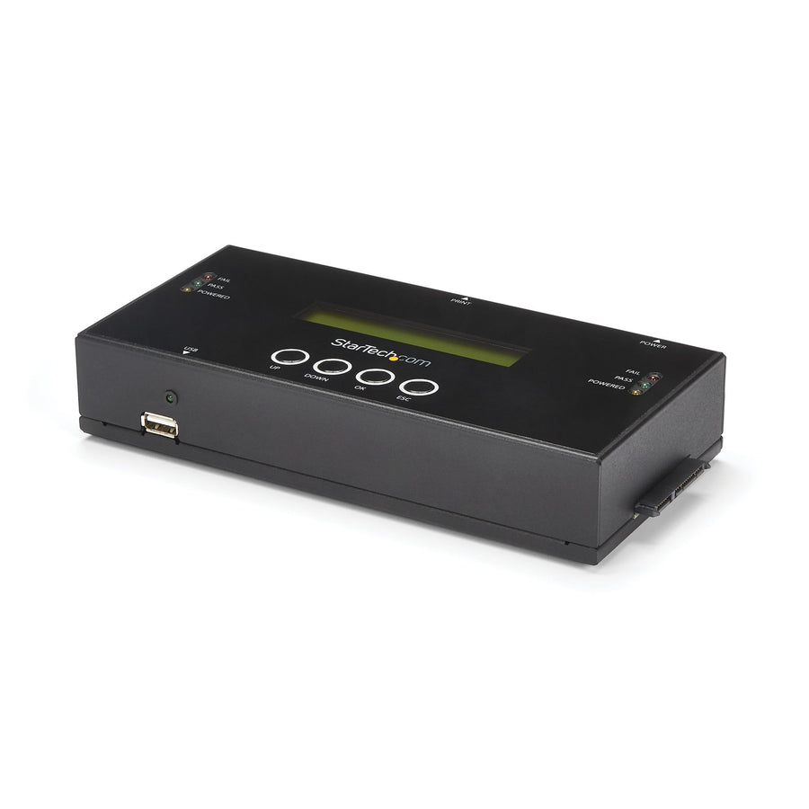 StarTech.com 1:1 Standalone Hard Drive Duplicator and Eraser, SAS and SATA HDD/SSD Cloner/Copier, Hard Disk Duplicator/Sanitizer, Harddrive Wiper, LCD Display, Toolless, No PC Required - TAA Compliant