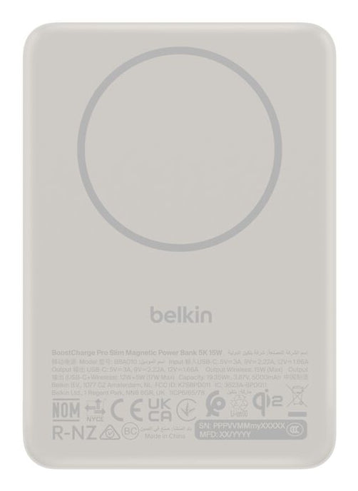 Belkin Slim Magnetic Power Bank 5K with Qi2