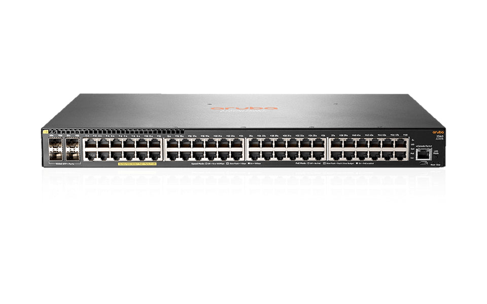 HPE Aruba Networking Aruba 2540 48G PoE+ 4SFP+ Managed L2 Gigabit Ethernet (10/100/1000) Power over Ethernet (PoE) 1U Grey