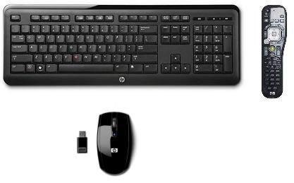 HP 697349-111 keyboard Mouse included RF Wireless QWERTZ CHE Black