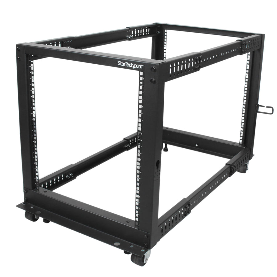 StarTech.com 12U 4-Post Server Rack, 19in Open Frame Rack with 40in (101cm) Mounting Depth and 1200lb (544kg) Weight Capacity, Mobile or Floor Mount IT Rack