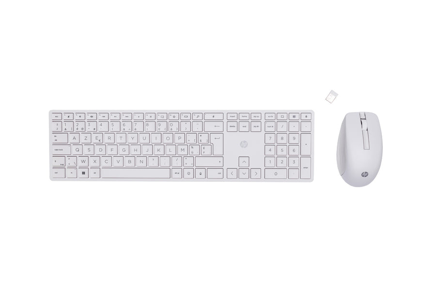 HP 650 Wireless and Mouse Combo keyboard Mouse included Home RF Wireless AZERTY Belgian White