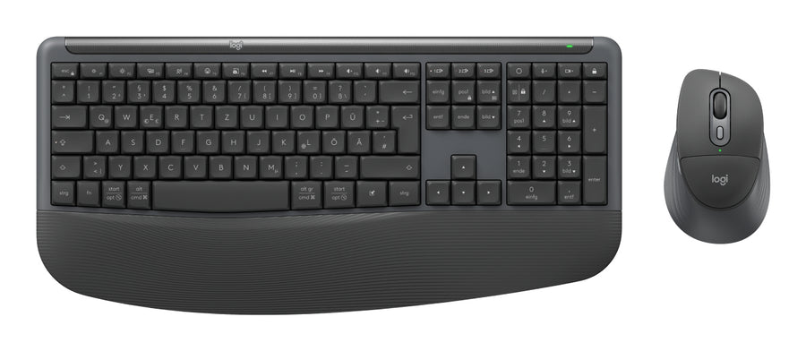 Logitech Signature Comfort Plus Combo MK880 for Business keyboard Mouse included Universal USB + Bluetooth QWERTZ German Graphite