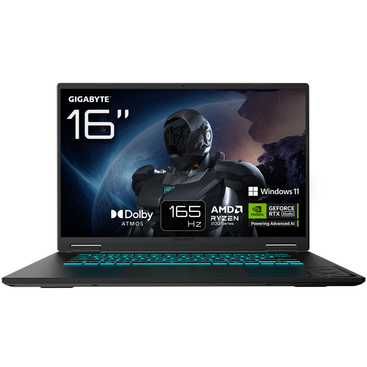 GIGABYTE GAMING A16 Laptop - 16", 165Hz WUXGA, Ryzen 7 260, RTX 5050, 16GB DDR5 5200MHz, 1TB Gen4 SSD, Windows 11 Home, 2 Year Warranty, Dolby Atmos, GAMING A16 3THK3UK894SH