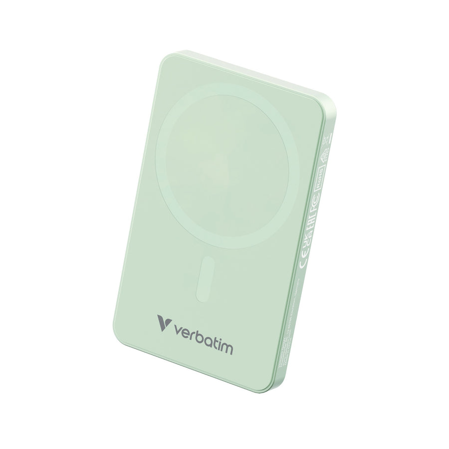 Verbatim Charge 'n' Go Essentials Magnetic Wireless Power Bank 5000 mAh Green