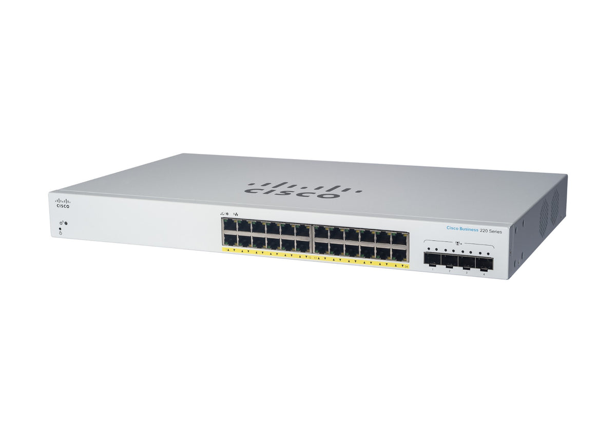 Cisco CBS220-24P-4X Managed L2 Gigabit Ethernet (10/100/1000) Power over Ethernet (PoE) White