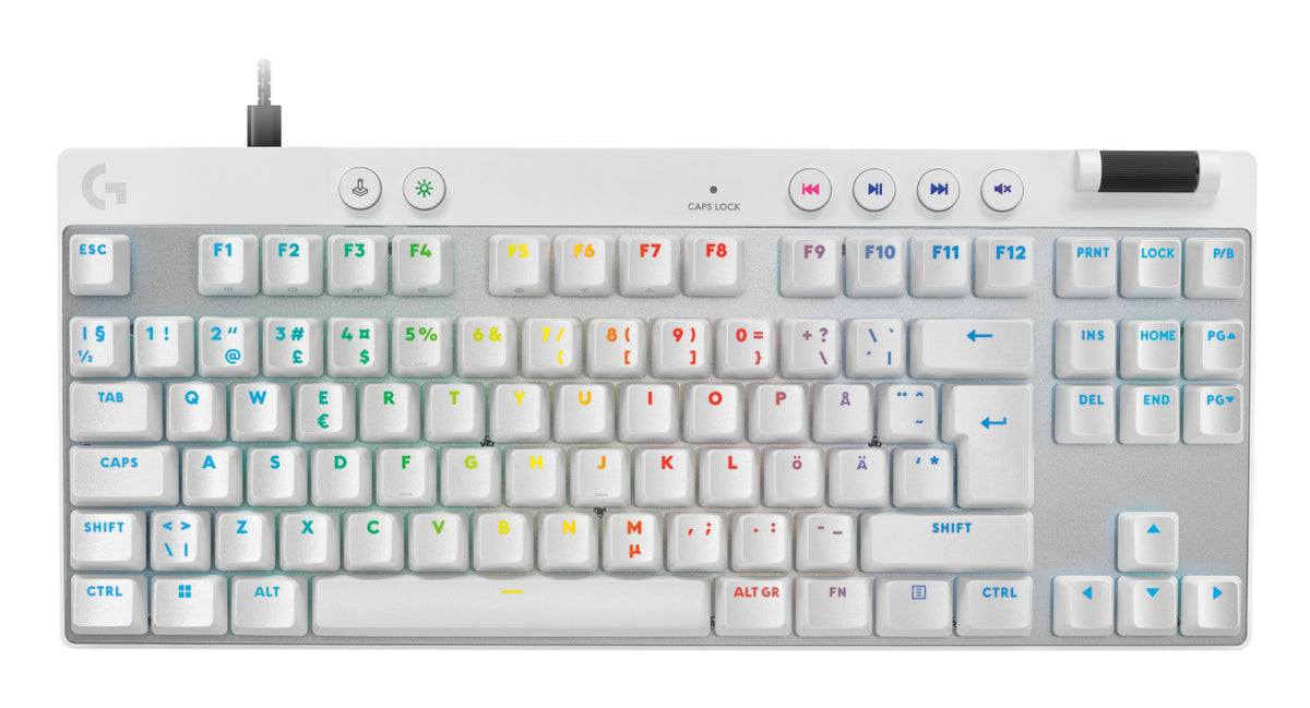 Logitech G 920-013287 keyboard Gaming USB QWERTY Nordic White