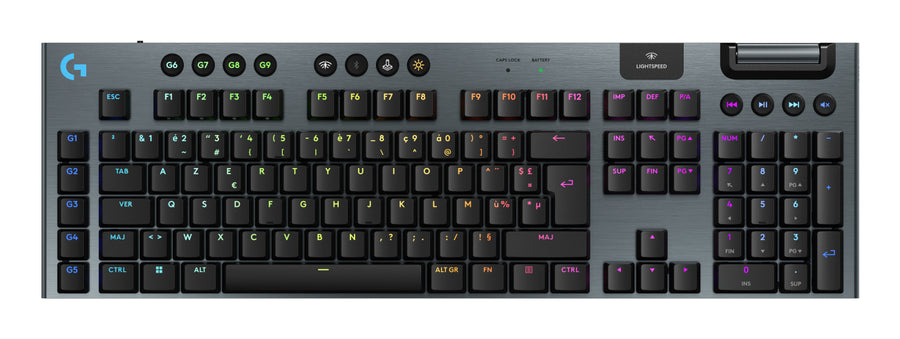 Logitech G G915 X LIGHTSPEED keyboard Gaming USB + RF Wireless + Bluetooth AZERTY French Black