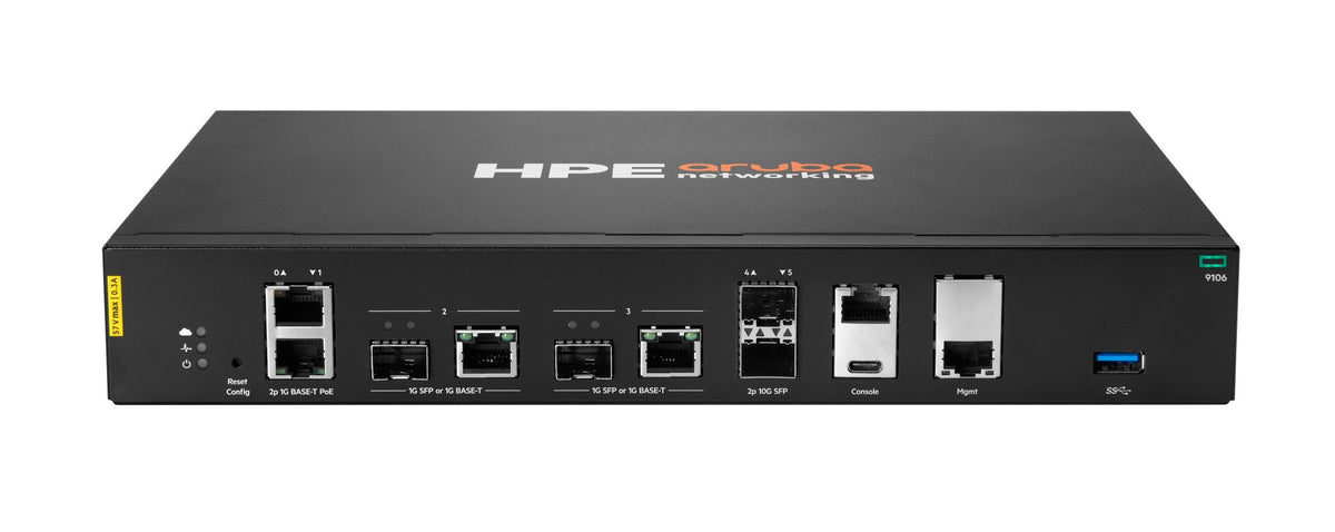 HPE Aruba Networking 9106 (EG) 2x SFP+ 2x Combo 2x PoE Hybrid Gateway