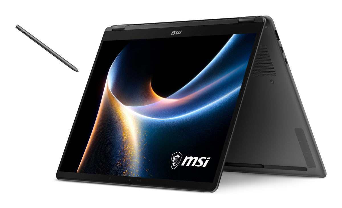 MSI Prestige 14 FLIP AI+ D3MTG-076UK Intel Core Ultra 7 355 Hybrid (2-in-1) 35.6 cm (14") Touchscreen Full HD+ 32 GB LPDDR5x-SDRAM 1 TB SSD Wi-Fi 7 (802.11be) Windows 11 Home Grey
