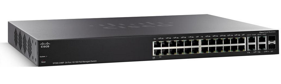 Cisco Small Business SF300-24PP Managed L3 Fast Ethernet (10/100) Power over Ethernet (PoE) Black