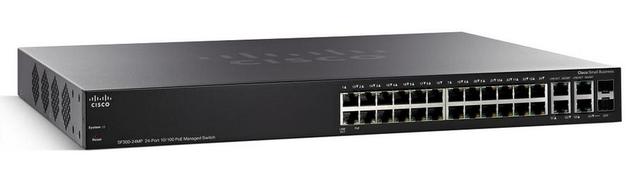 Cisco Small Business SF300-24PP Managed L3 Fast Ethernet (10/100) Power over Ethernet (PoE) Black