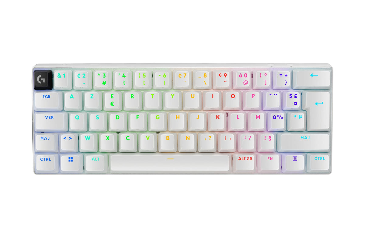 Logitech G PRO X 60 keyboard Gaming RF Wireless + Bluetooth AZERTY French White