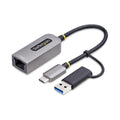 StarTech.com USB-C to Ethernet Adapter with USB-A Dongle, 10/100/1000Mbps, USB 3.0 to Gigabit Ethernet Network Adapter, 6in/15cm Attached Cable, USB GbE Adapter
