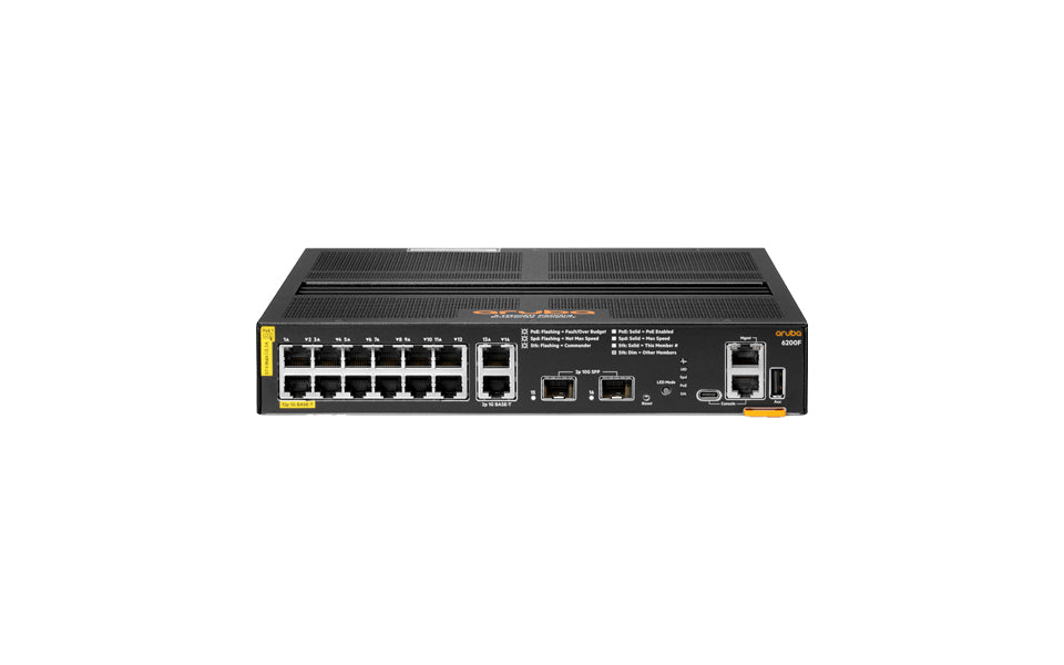 HPE Aruba Networking CX 6200F 12G Class4 PoE 2G/2SFP+ 139W Managed L3 Gigabit Ethernet (10/100/1000) Power over Ethernet (PoE) 1U