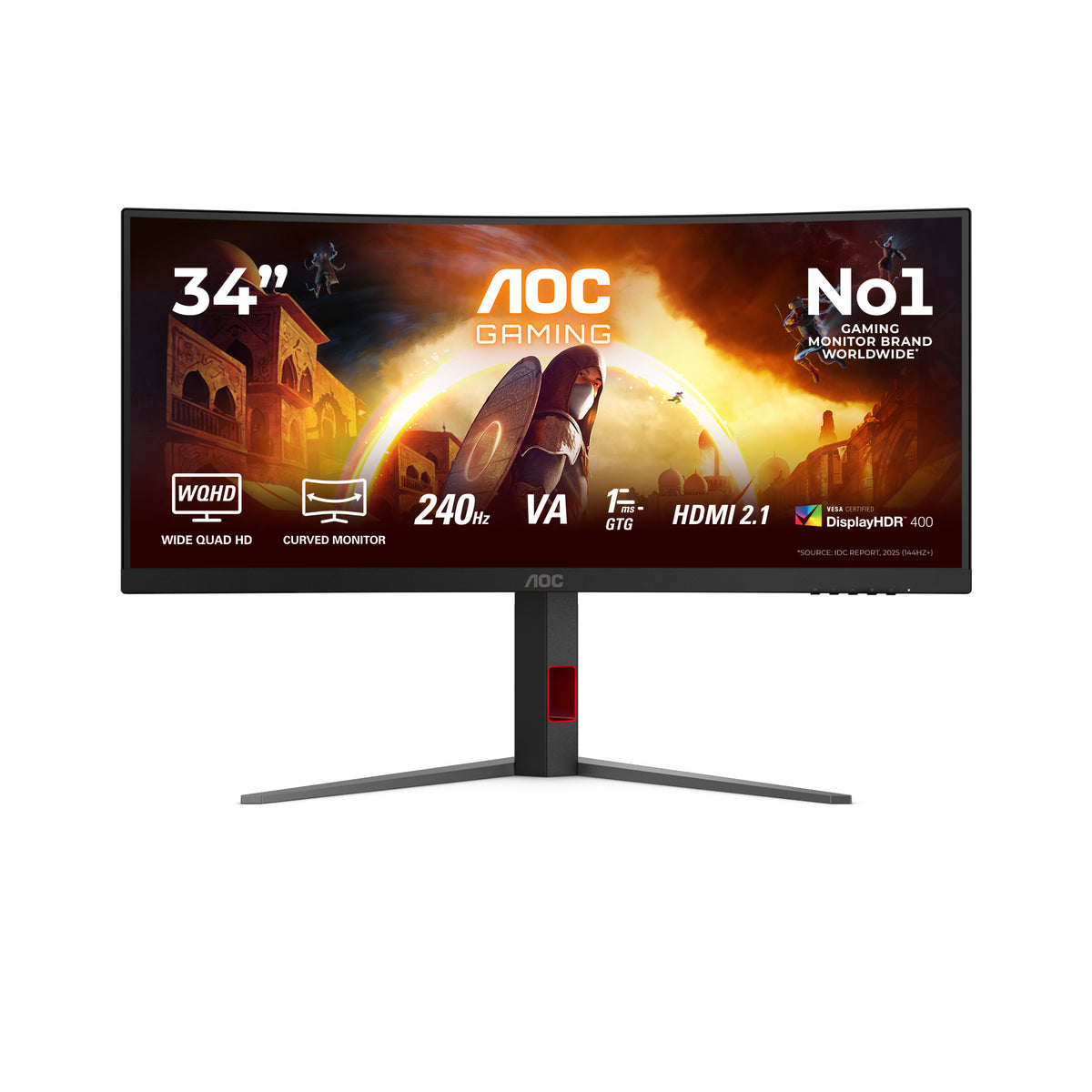 AOC G4 CU34G4Z computer monitor 86.4 cm (34") 3440 x 1440 pixels Wide Quad HD LED Black, Red