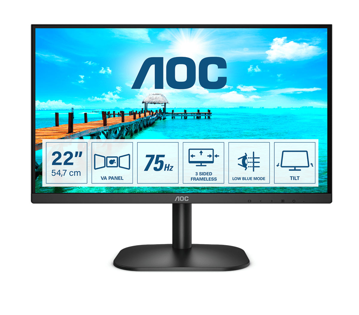 AOC B2 22B2H computer monitor 54.6 cm (21.5") 1920 x 1080 pixels Full HD LED Black
