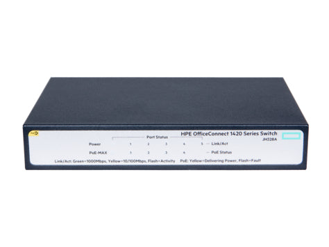 HPE OfficeConnect 1420 5G PoE+ (32W) Unmanaged L2 Gigabit Ethernet (10/100/1000) Power over Ethernet (PoE) 1U Grey