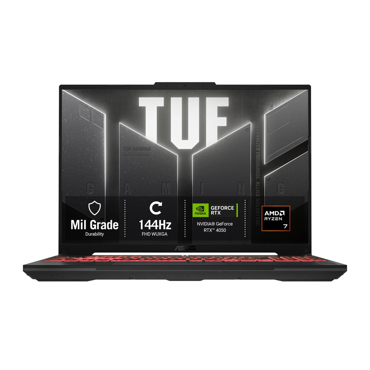 ASUS TUF Gaming A16 FA607NUQ-RL009W AMD RyzenT 7 170 Laptop 40.6 cm (16") WUXGA 16 GB DDR5-SDRAM 512 GB SSD NVIDIA GeForce RTX 4050 Wi-Fi 6 (802.11ax) Windows 11 Home Grey, Black