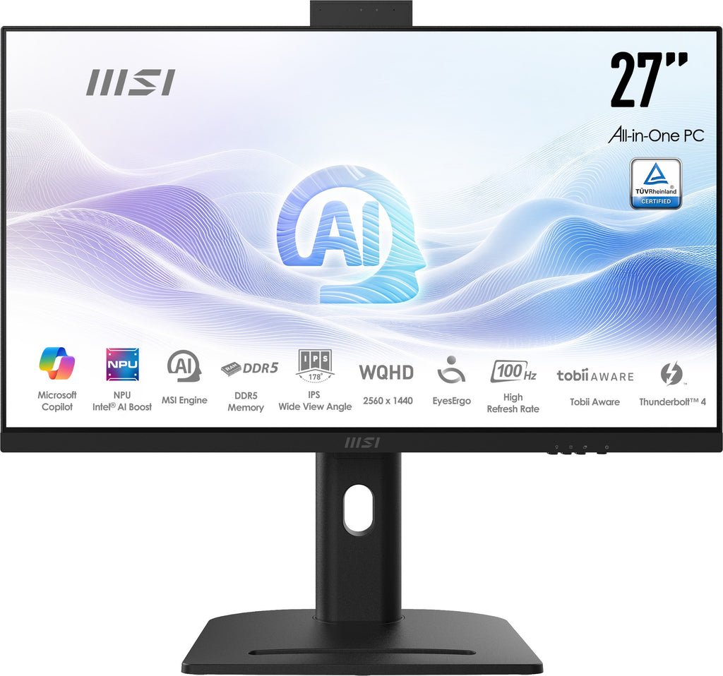 MSI Modern AM273QP AI 1UM-061EU Intel Core Ultra 5 125H 68.6 cm (27") 2560 x 1440 pixels All-in-One PC 16 GB DDR5-SDRAM 1 TB SSD Windows 11 Home Wi-Fi 6E (802.11ax) Black