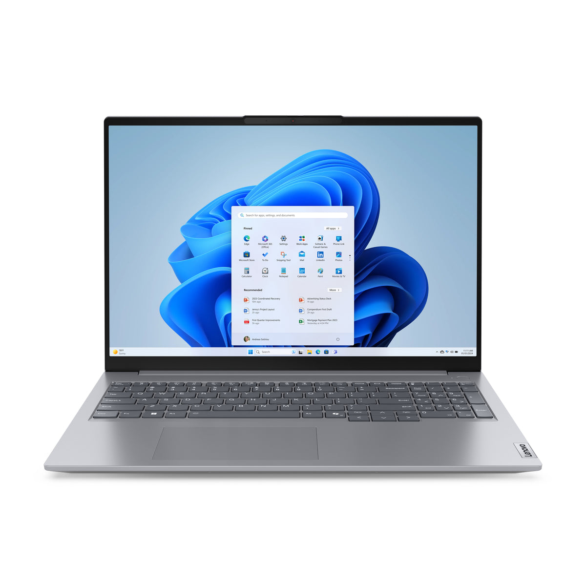 Lenovo ThinkBook 16 G7 ARP AMD Ryzen™ 5 7535HS Laptop 40.6 cm (16") WUXGA 8 GB DDR5-SDRAM 256 GB SSD Wi-Fi 6E (802.11ax) Windows 11 Pro UK English Grey