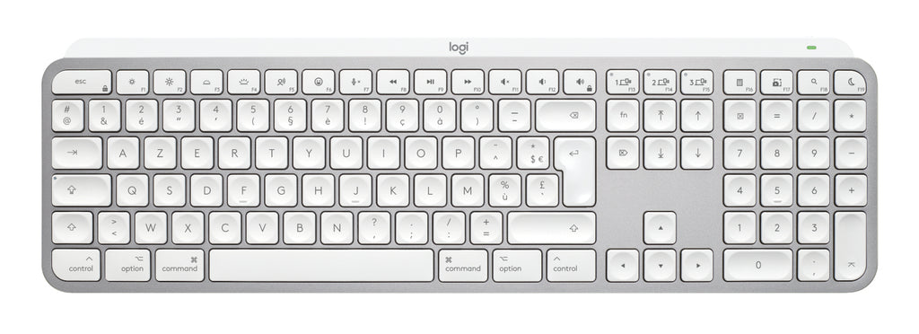 Logitech Master MX Keys S for Mac keyboard Office RF Wireless + Bluetooth AZERTY French Aluminium, White