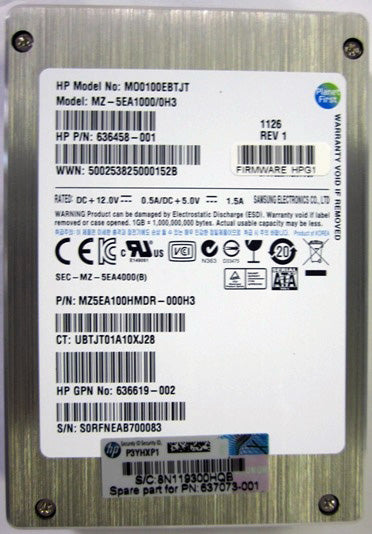 HPE 637073-001 internal solid state drive 100 GB 2.5" Serial ATA
