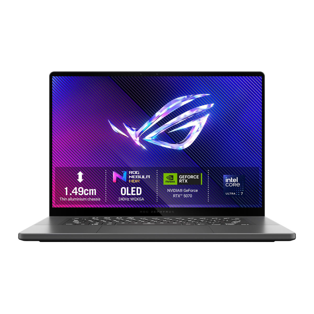 ASUS ROG Zephyrus G16 GU605CP-QR027W Intel Core Ultra 7 255H Laptop 40.6 cm (16") 2.5K 16 GB LPDDR5x-SDRAM 1 TB SSD NVIDIA� GeForce RTXT 5070 Laptop GPU Wi-Fi 7 (802.11be) Windows 11 Home Grey