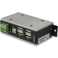 StarTech.com 4-Port USB 2.0 Hub - Metal Industrial USB-A Hub with ESD & 350W Surge Protection - Extended Operating Temp -40 to 185°F - Din Rail/Wall/Desk Mountable - USB Expander Hub - TAA