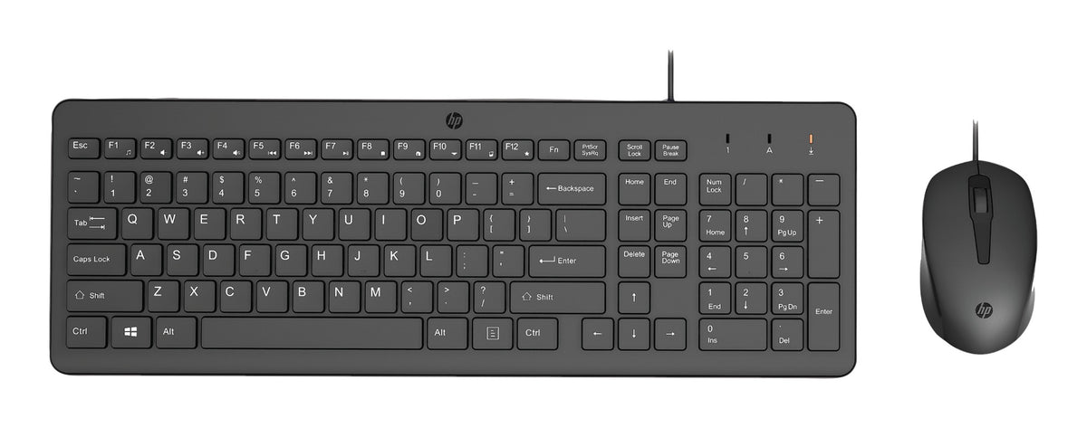 HP 150 WIRED MOUSE/KB COMBO FR keyboard Mouse included Home/Office USB Black