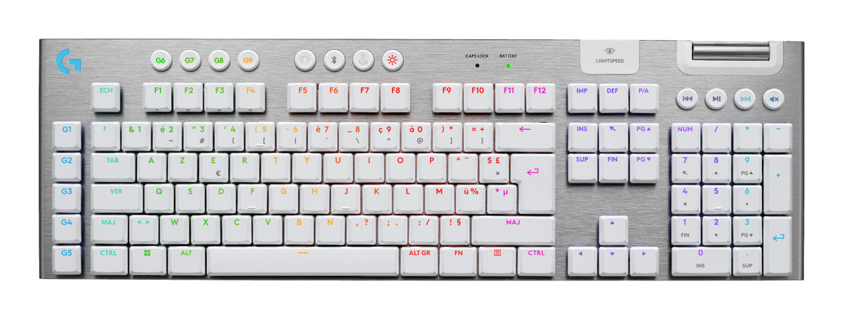 Logitech G G915 X LIGHTSPEED keyboard Gaming USB + RF Wireless + Bluetooth AZERTY French White