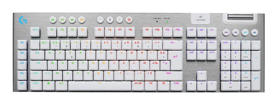 Logitech G G915 X LIGHTSPEED keyboard Gaming USB + RF Wireless + Bluetooth AZERTY French White