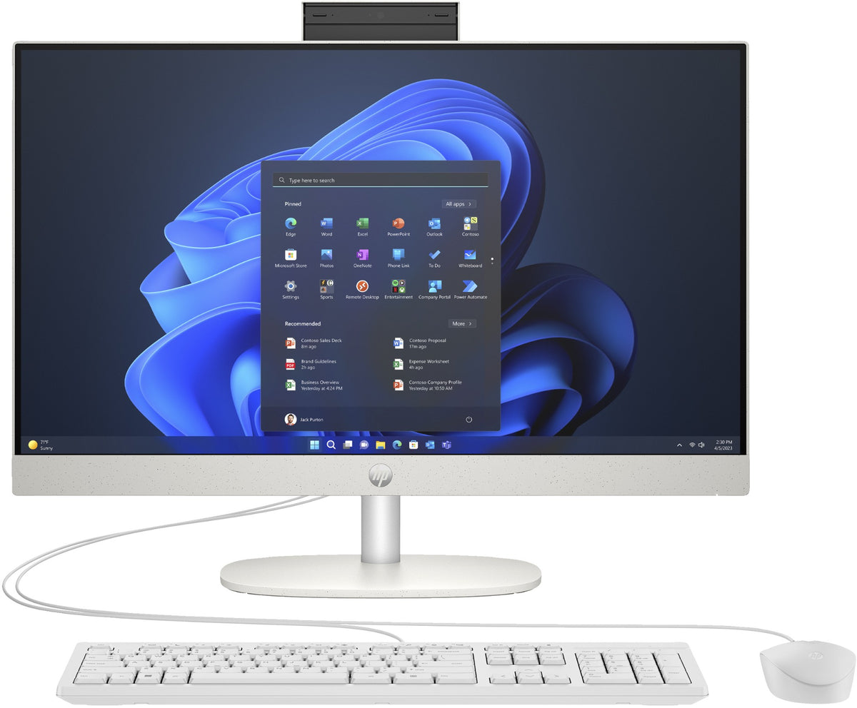 HP ProOne 240 G10 Intel® Core™ i5 i5-1335U 60.5 cm (23.8") 1920 x 1080 pixels All-in-One PC 16 GB DDR4-SDRAM 512 GB SSD Windows 11 Pro Wi-Fi 6 (802.11ax) White