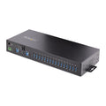 StarTech.com 16-Port Industrial USB 3.0 Hub 5Gbps, Metal, DIN/Surface/Rack Mountable, ESD Protection, Terminal Block Power, up to 120W Shared USB Charging, Dual-Host Hub/Switch - TAA