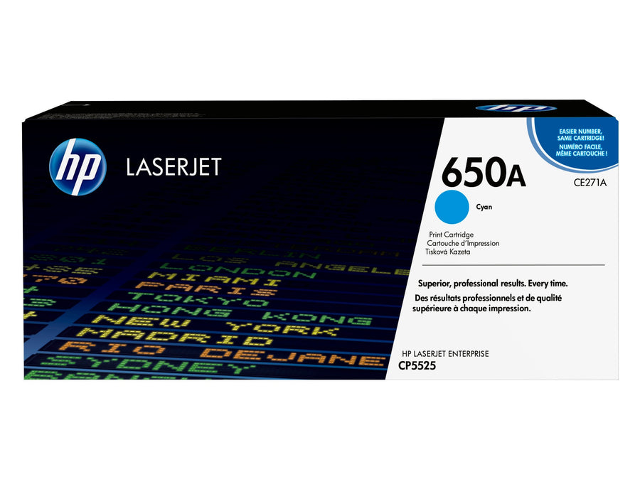 HP CE271A/650A Toner cartridge cyan, 15K pages ISO/IEC 19798 for HP CLJ CP 5525
