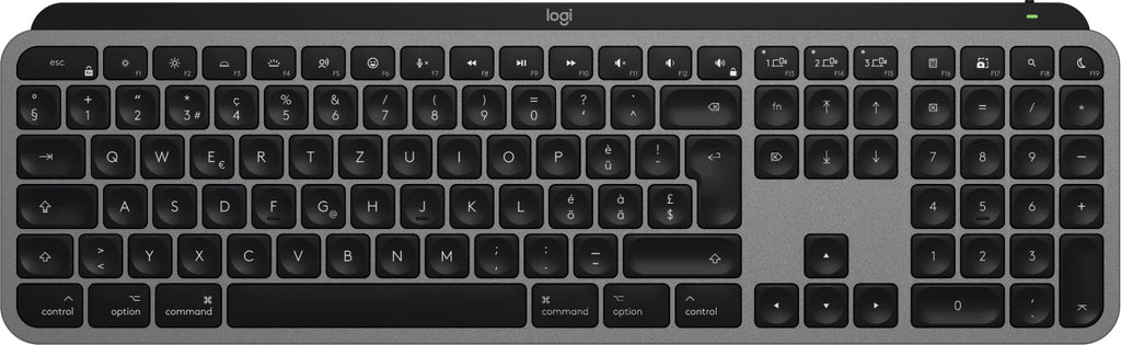 Logitech MX Keys S for Mac keyboard Office RF Wireless + Bluetooth QWERTZ Swiss Aluminium, Black
