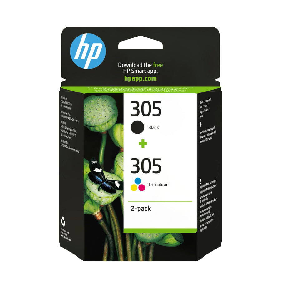 HP 6ZD17AE/305 Printhead cartridge multi pack black + color, 2x120 pages 4ml 120pg + 100pg Pack=2 for HP DeskJet 2710/e/Envy 6020/Envy 6020 e