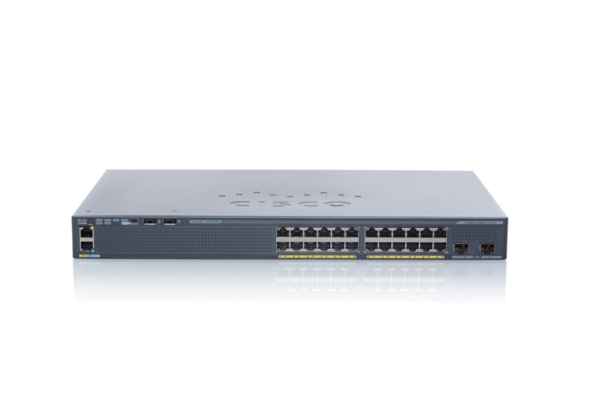 Cisco Catalyst 2960X-24TD-L Network Switch, 24 Gigabit Ethernet Ports, two 10 G SFP+ Uplink Ports, Enhanced Limited Lifetime Warranty (WS-C2960X-24TD-L)
